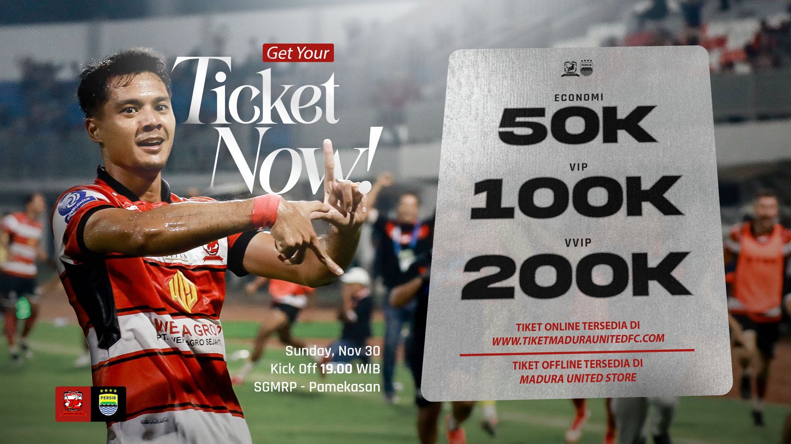 Madura United vs Persib Bandung 티켓 카테고리